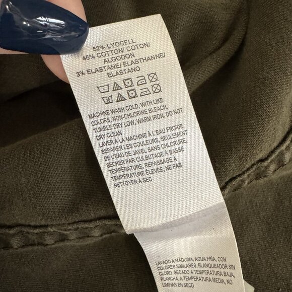 Vintage Y2K Lucky Brand Jacket Coat Womens L Military Army Green Utility Lyocell - Picture 9 of 10
